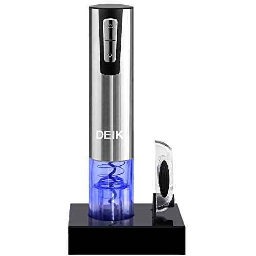 Análisis Sacacorchos Eléctrico Inalámbrico de DEIK, Estuche con Cortador de Cápsulas y Base de Recarga, El regalo Ideal para los Amantes del Vino y la Enología